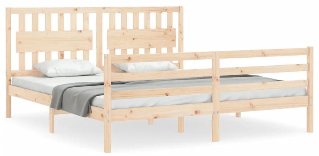 3194326 vidaXL Cadru de pat cu tăblie Super King Size, lemn masiv