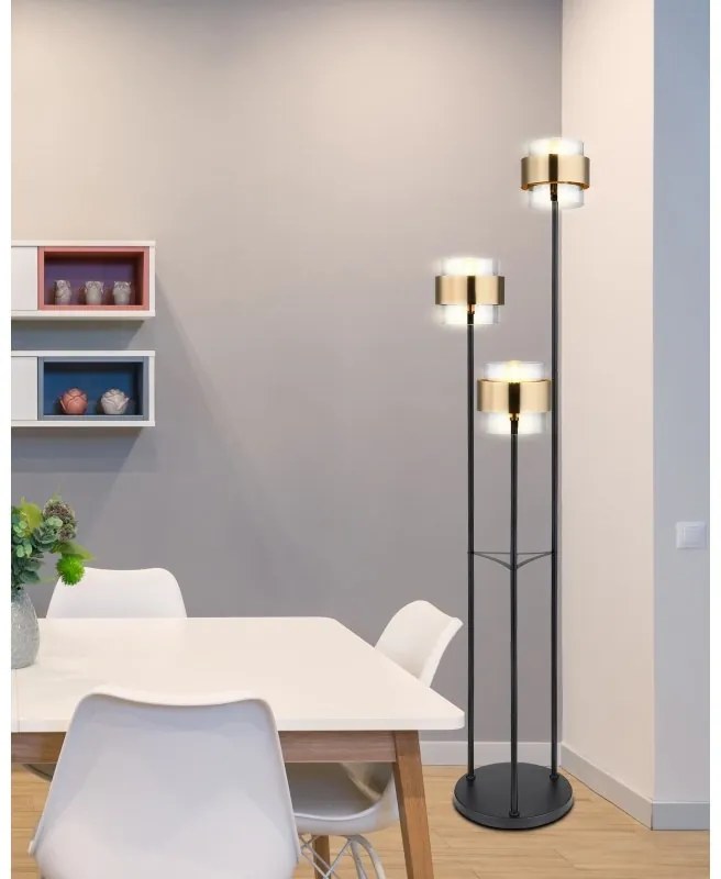 Lampadar, lampa de podea design modern MILLEY negru, auriu