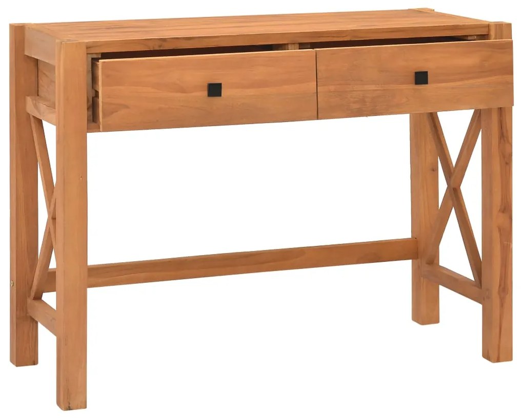 325264 vidaXL Birou cu 2 sertare, 100x40x75 cm, lemn de tec