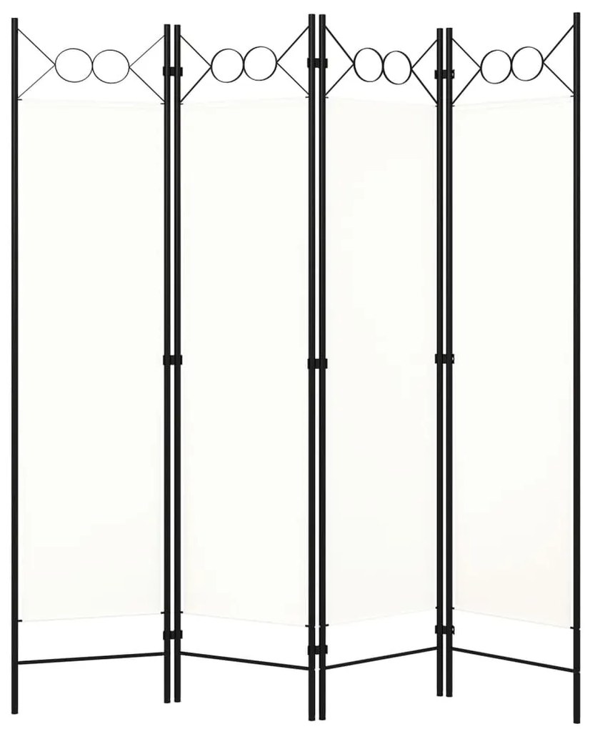 320706 vidaXL Paravan de cameră cu 4 panouri, alb, 160x180cm