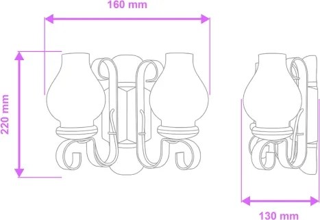 Aplică Brilagi RUSTIC 2xE14/40W/230V fag