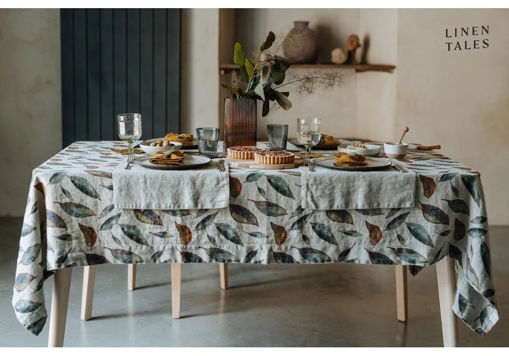 Față de masă din in 140x140 cm Golden Fall – Linen Tales