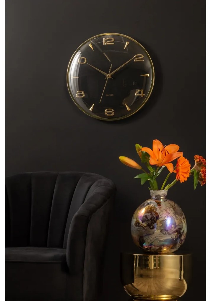 Karlsson 6017BK ceas de perete design negru,diametru 40 cm
