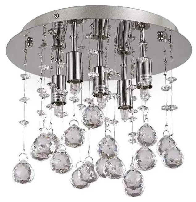 Plafonieră LED de cristal Ideal Lux MOONLIGHT 5xG9/3W/230V d. 26 cm crom lucios