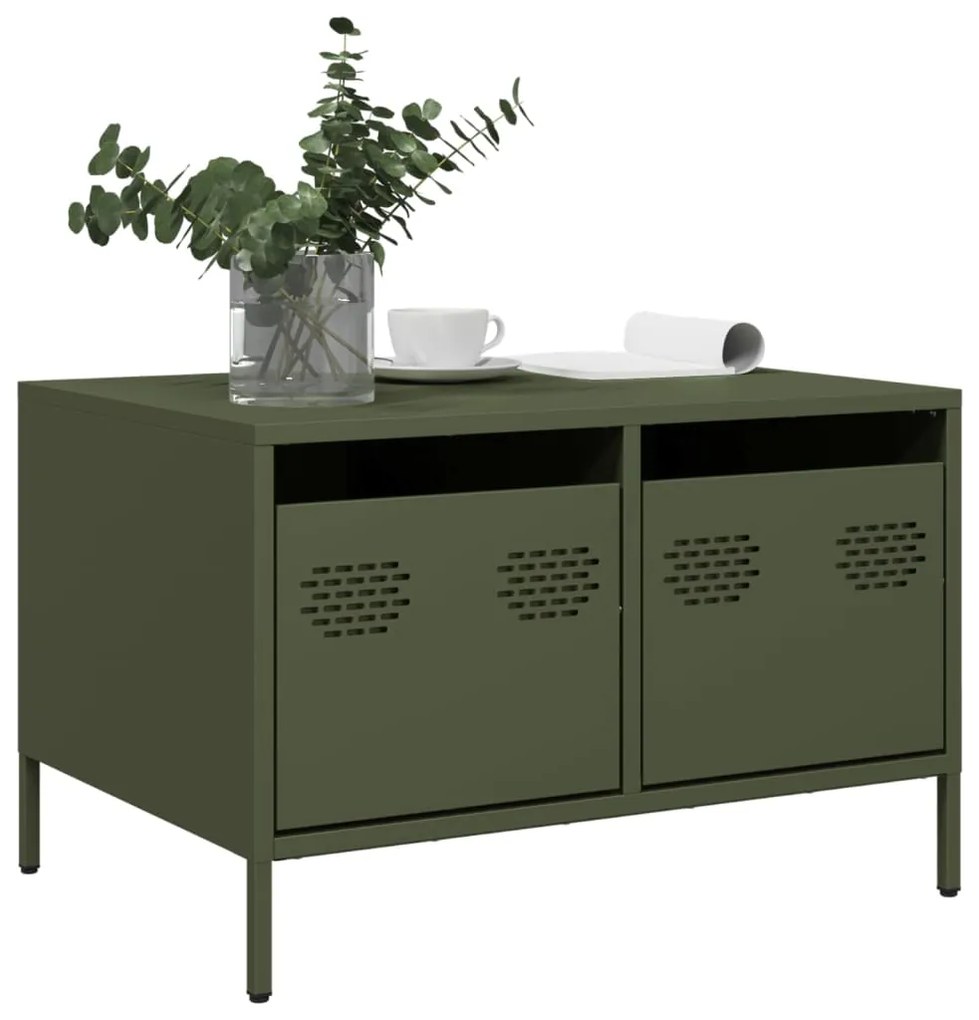 vidaXL Dulap TV, verde măsliniu, 68x50x43,5 cm, oțel laminat la rece