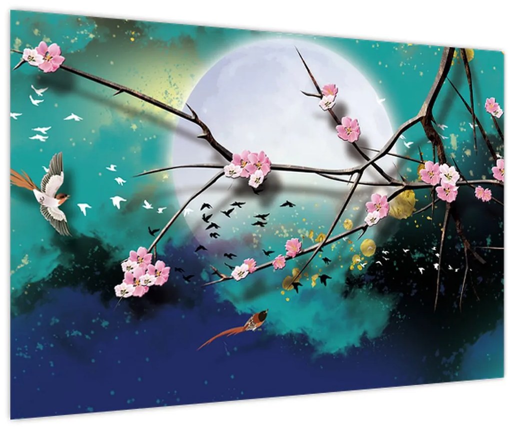 Tablou - Copac,grafic (90x60 cm)