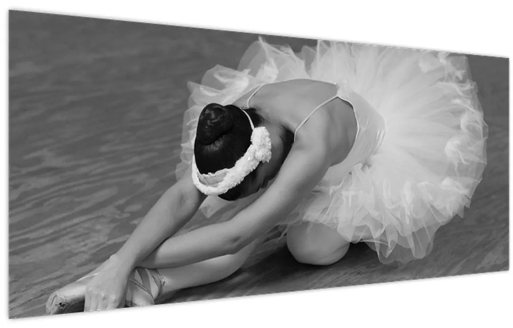 Tablou - Balerină, alb-negru (120x50 cm)