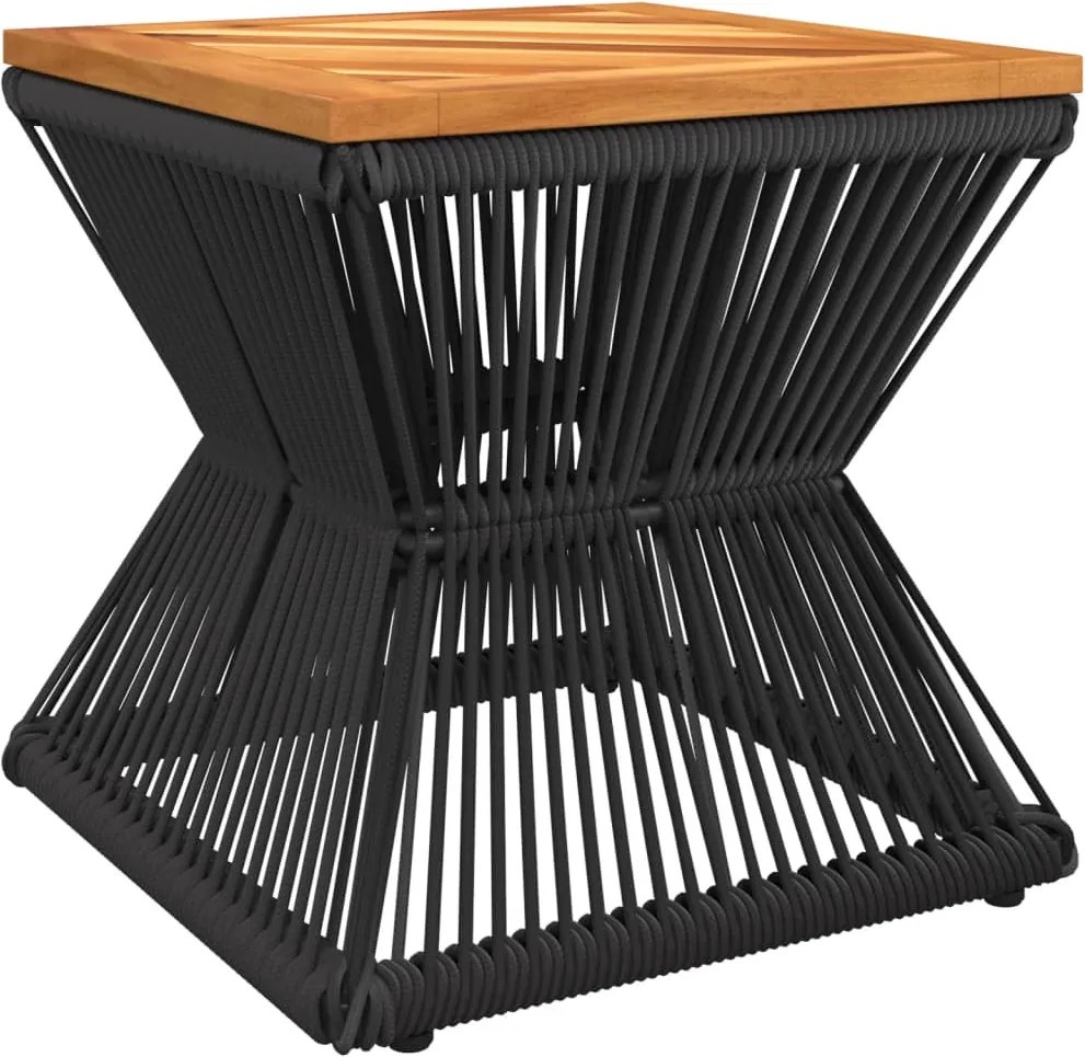 vidaXL Măsuță cafea bază din sârmă negru 38x38x38 cm lemn masiv acacia