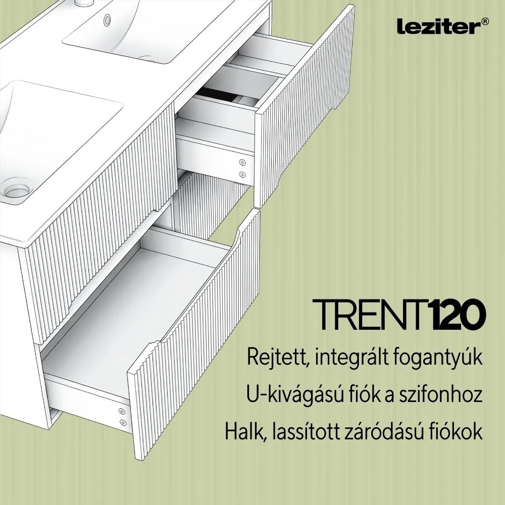 Trent 120 dulap de baie inferior cu chiuvetă ceramică 4 sertare, gri antracit