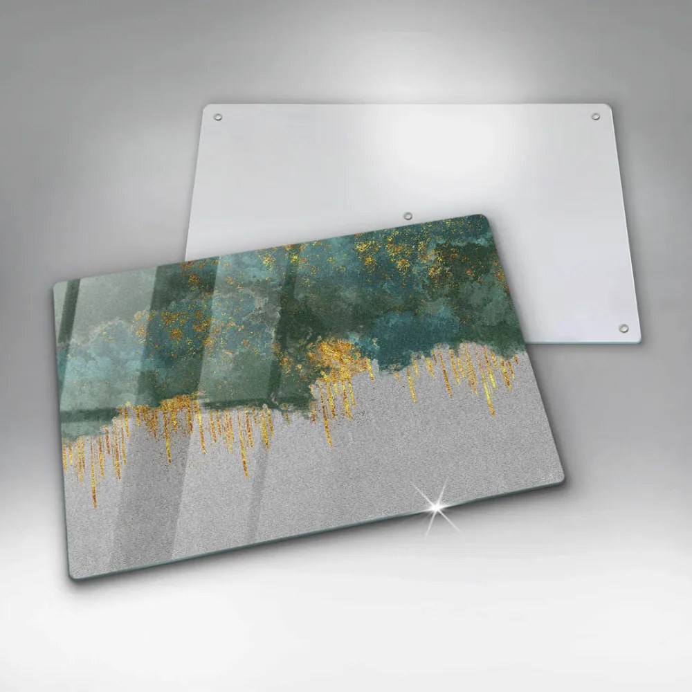 Tocător sticlă Abstracție cu aur
