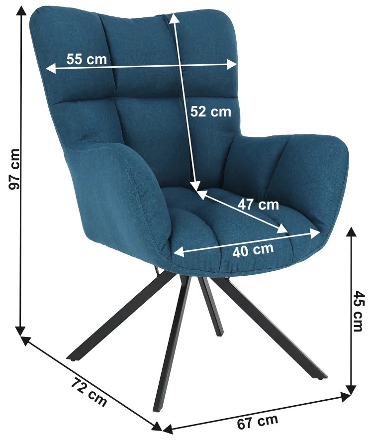 Scaun de design tesatura petrol, KOMODO