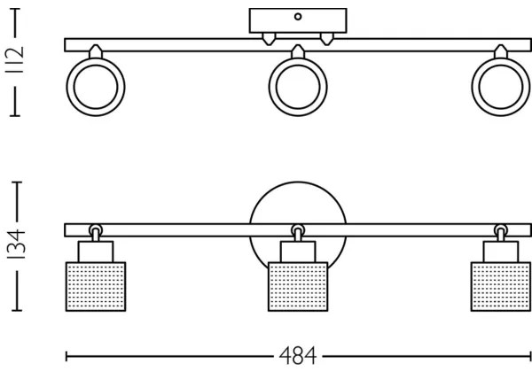 Spot Philips NIALL 3xGU10/5W/230V negru/alamă