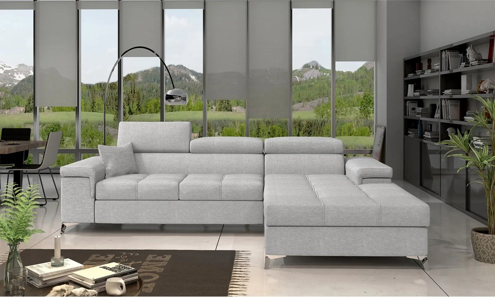 Colțar lemn masiv Extensibil Rita 280x205cm Ladă Depozitare Personalizabil - Berlin 03, Stânga