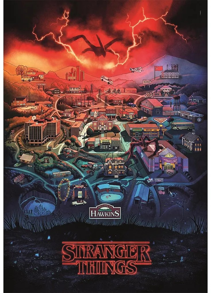 Stranger Things Hawkins Puzzle Clementoni de 300 de piese