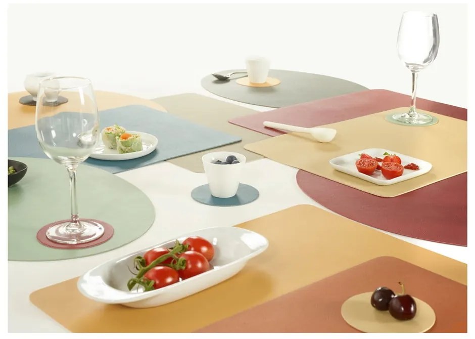 Suport farfurie din imitație de piele ZicZac Togo, 33 x 45 cm, albastru