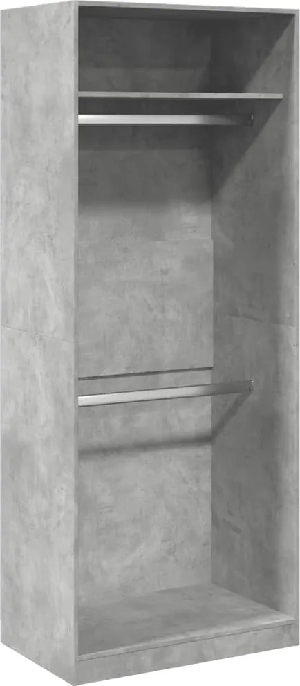 vidaXL Șifonier, gri beton, 80x50x200 cm, lemn prelucrat