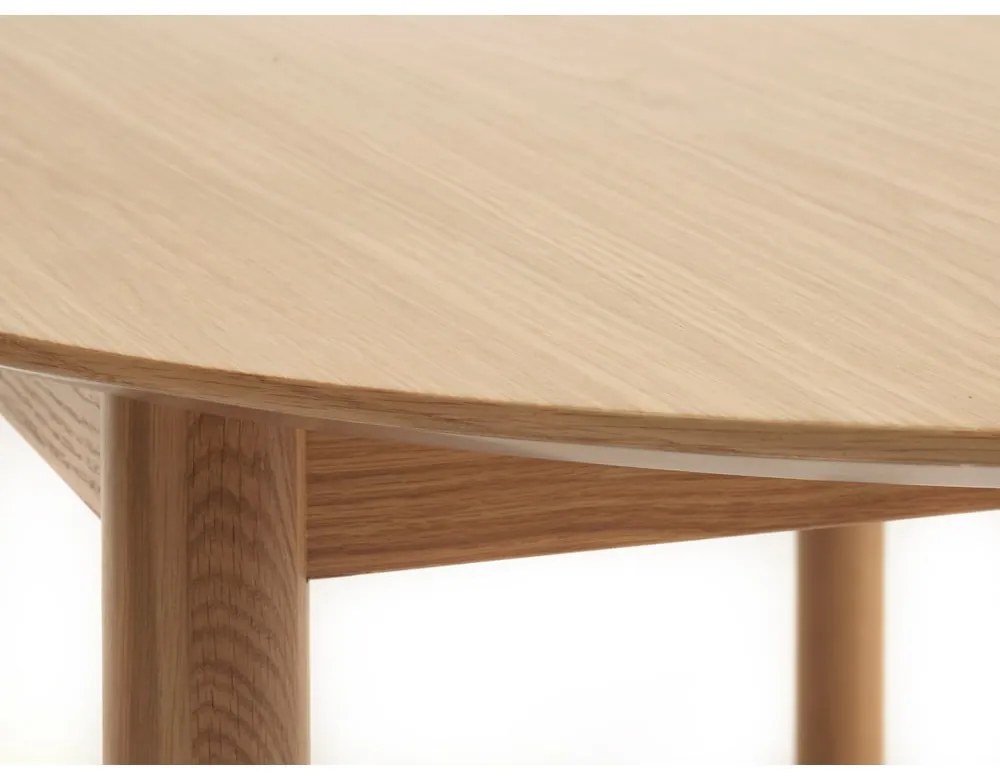 Masă de dining în culoare naturală extensibilă cu blat cu aspect de lemn de stejar 100x190 cm Gallina – Unique Furniture