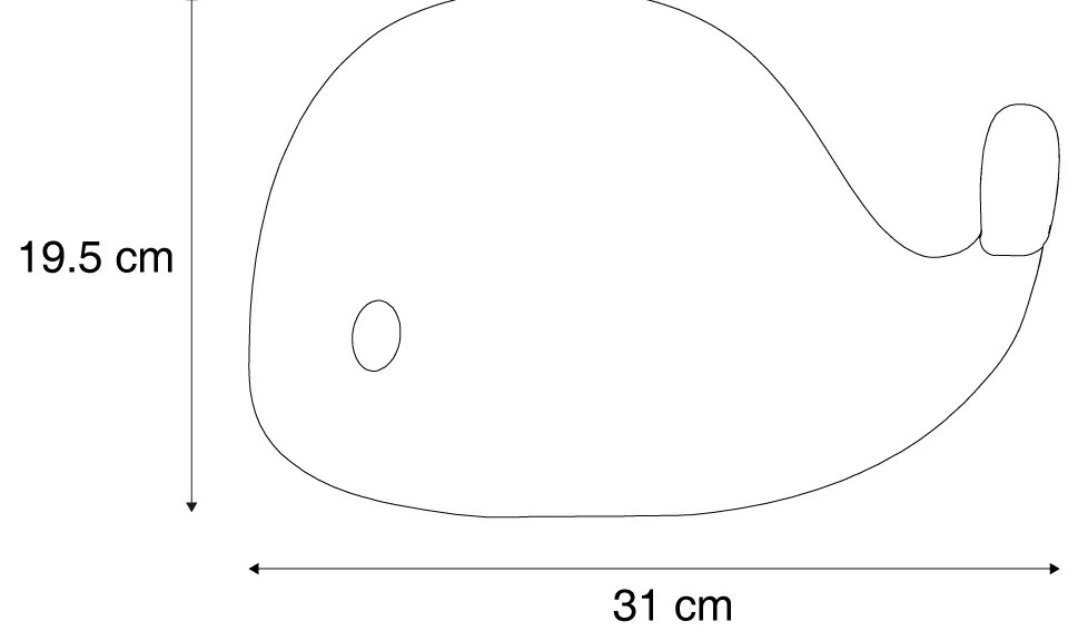 Lampă de masă albă 30 cm, cu LED, reglabilă, IP54, reîncărcabilă - Baby Whale