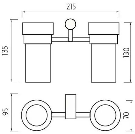 NIMCO BR 11058DW-26 - Suport periuțe BORMO sticlă mată/crom lucios