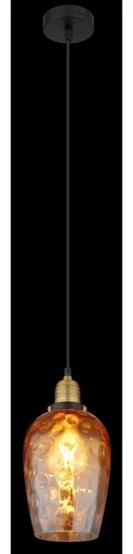 Pendul design decorativ SALVY D-15cm negru/chihlimbar