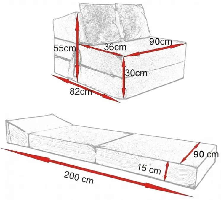 Saltea pliabilă 200x90x15 model 02