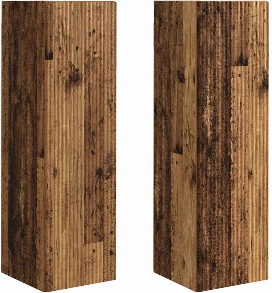 vidaXL Dulap TV de perete Pe perete 2 pcs Lemn Vechi 30 x 31 x 100 cm