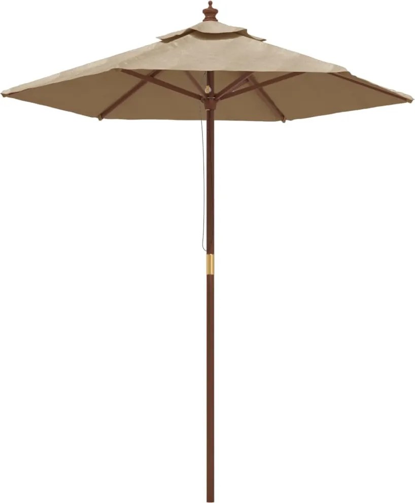 vidaXL Umbrelă de soare de grădină stâlp din lemn gri taupe 196x231 cm
