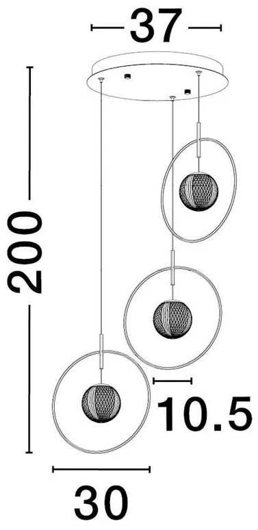 Lustra cu 3 pendule LED design modern ATOS