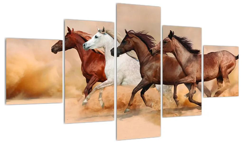Tablou cu cai (125x70 cm), în 40 de alte dimensiuni noi
