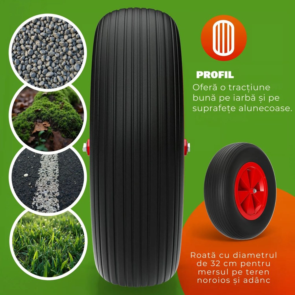 Roabă LARRY zincată, capacitate max. 80l/100kg, argintiu/negru Gardebruk