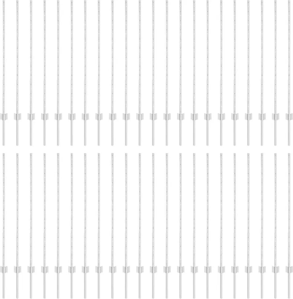 vidaXL Stâlp de gard. 44 pcs Argintiu 160 cm Oțel