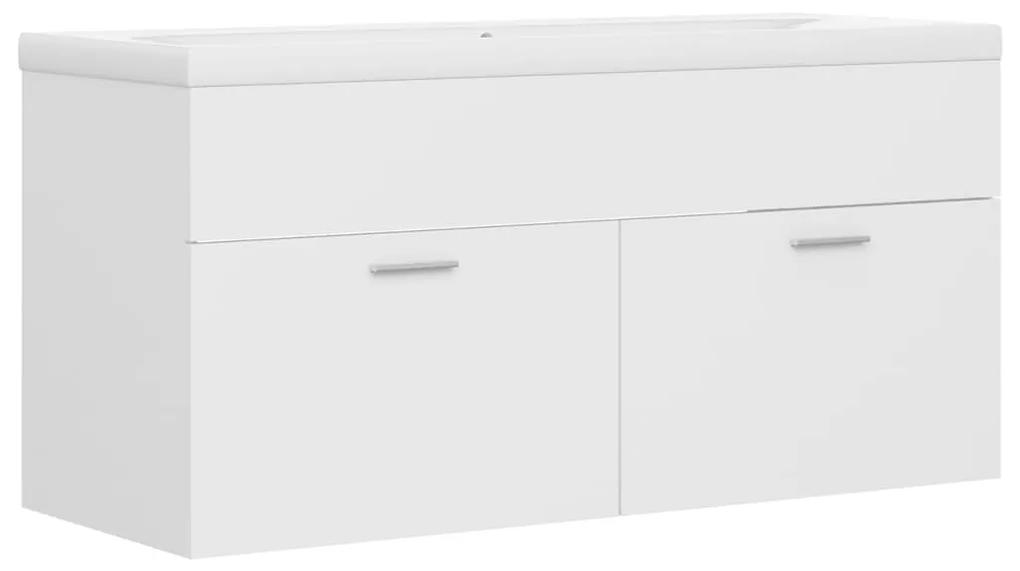 Dulap cu chiuveta incorporata, alb, PAL Alb, 100 x 38.5 x 46 cm