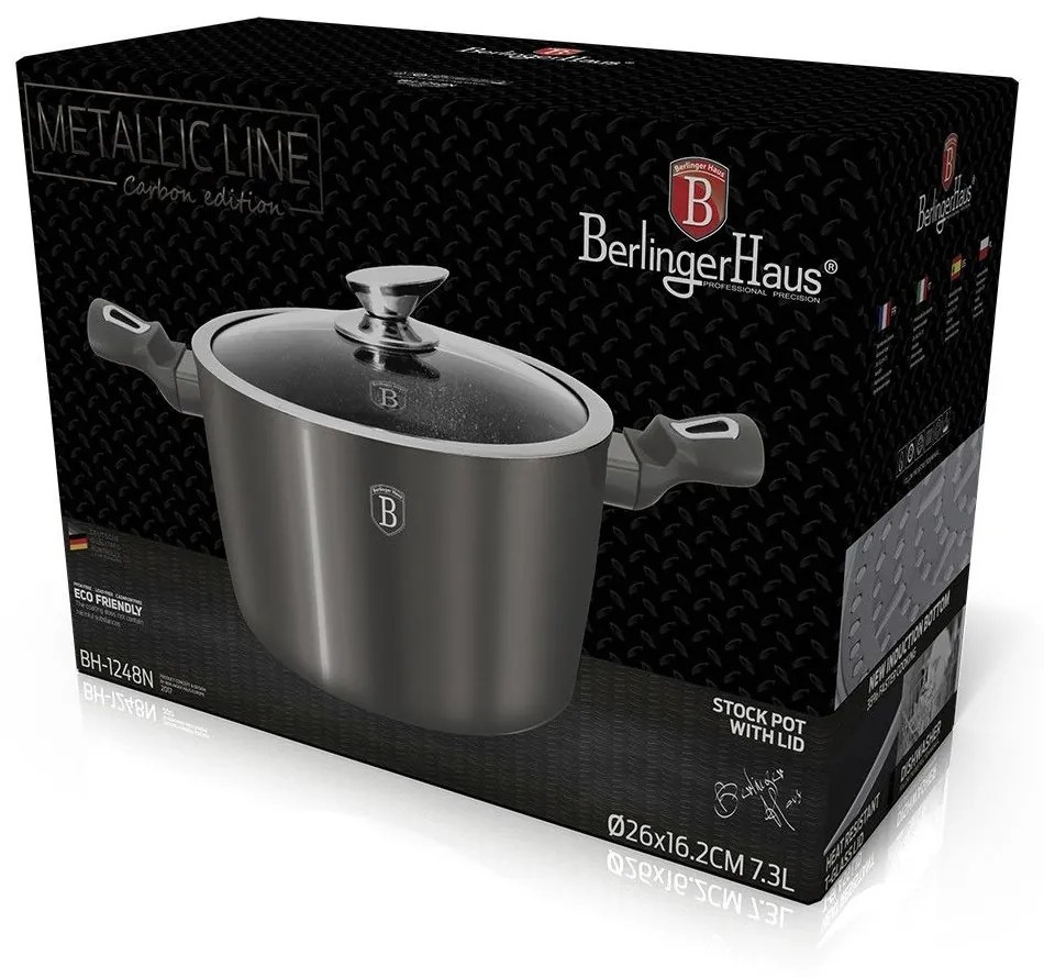 Oala cu capac 26 cm Carbon Metallic Line Berlinger Haus BH 1248N