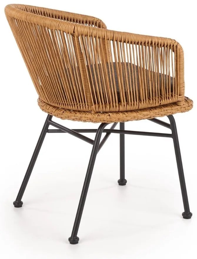 Scaun de gradina Jolie, lemn natural / negru