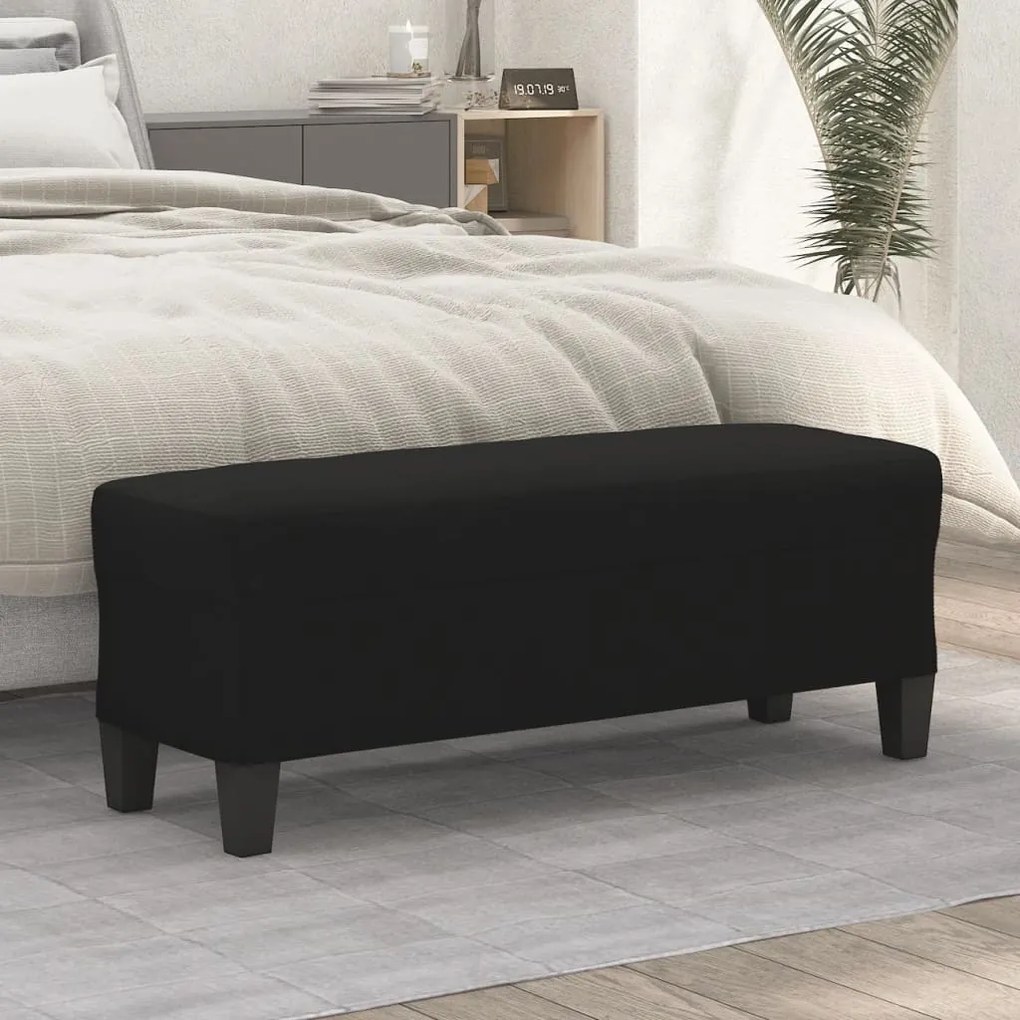 349468 vidaXL Bancă, negru, 100x35x41 cm, microfibră