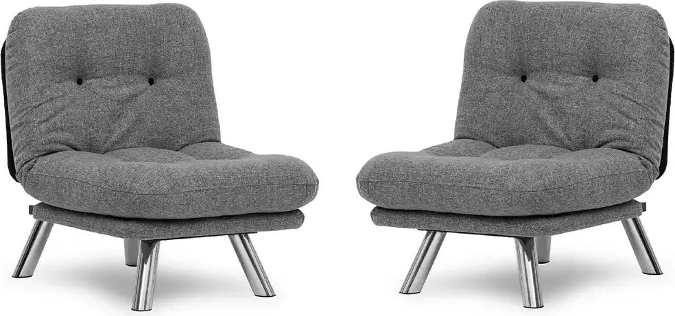 Set canapea extensibila 3 locuri si 1 fotoliu extensibila ,living, 180x110 cm – stofa, gri – Merburn