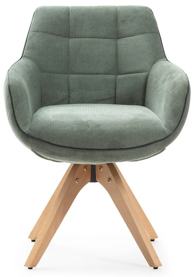 Set de scaune de sufragerie verde cu cotiere 2 buc. tapițat Donatelo – Marckeric