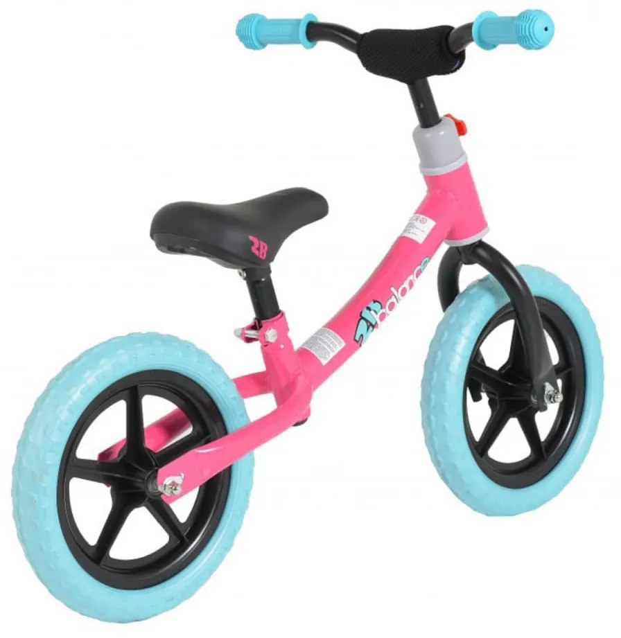 Bicicleta pedagogica fara pedale pentru copii NOVOKIDS™ Happy 2B, Roti 12" inch, 1-5 ani, Maxim 20 kg, Cadru carbon, Roti din spuma cauciucata EVA,