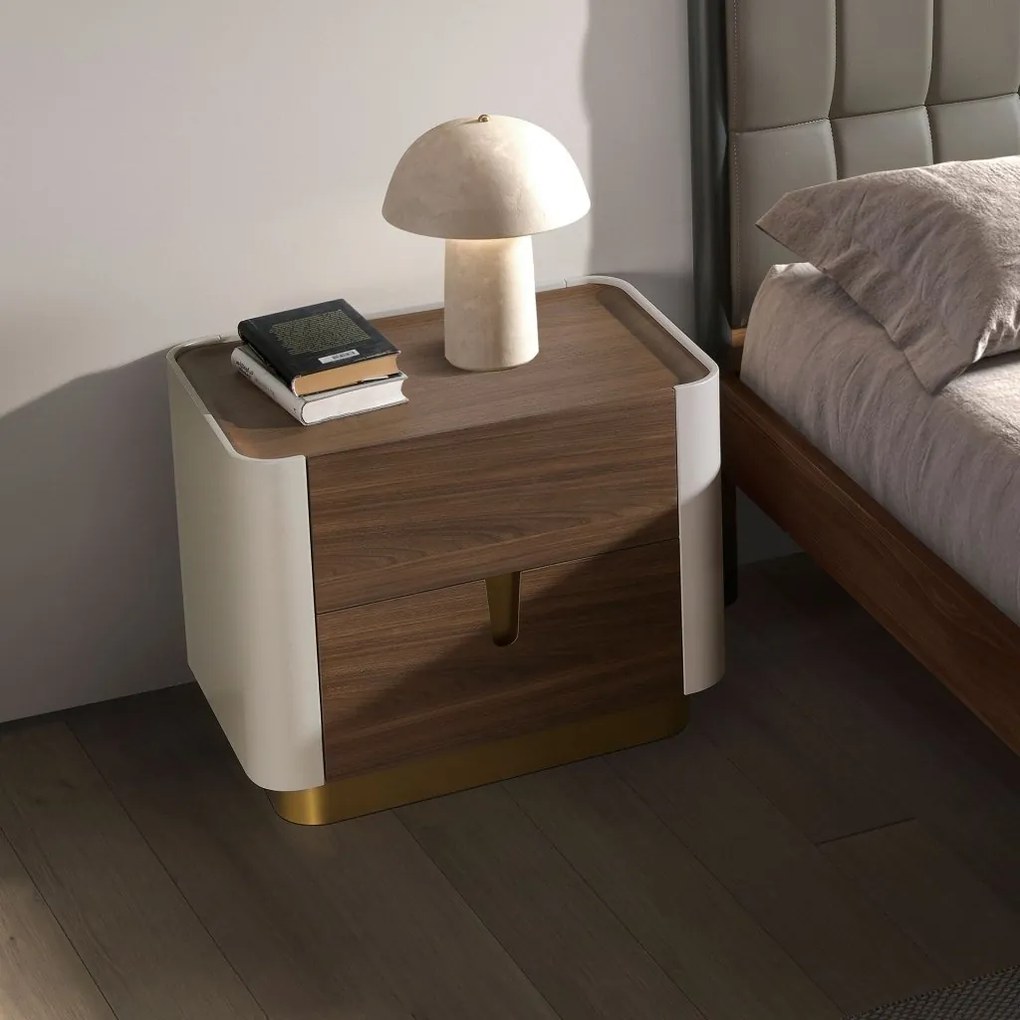 Noptiera deosebita design LUX Walnut-Bej