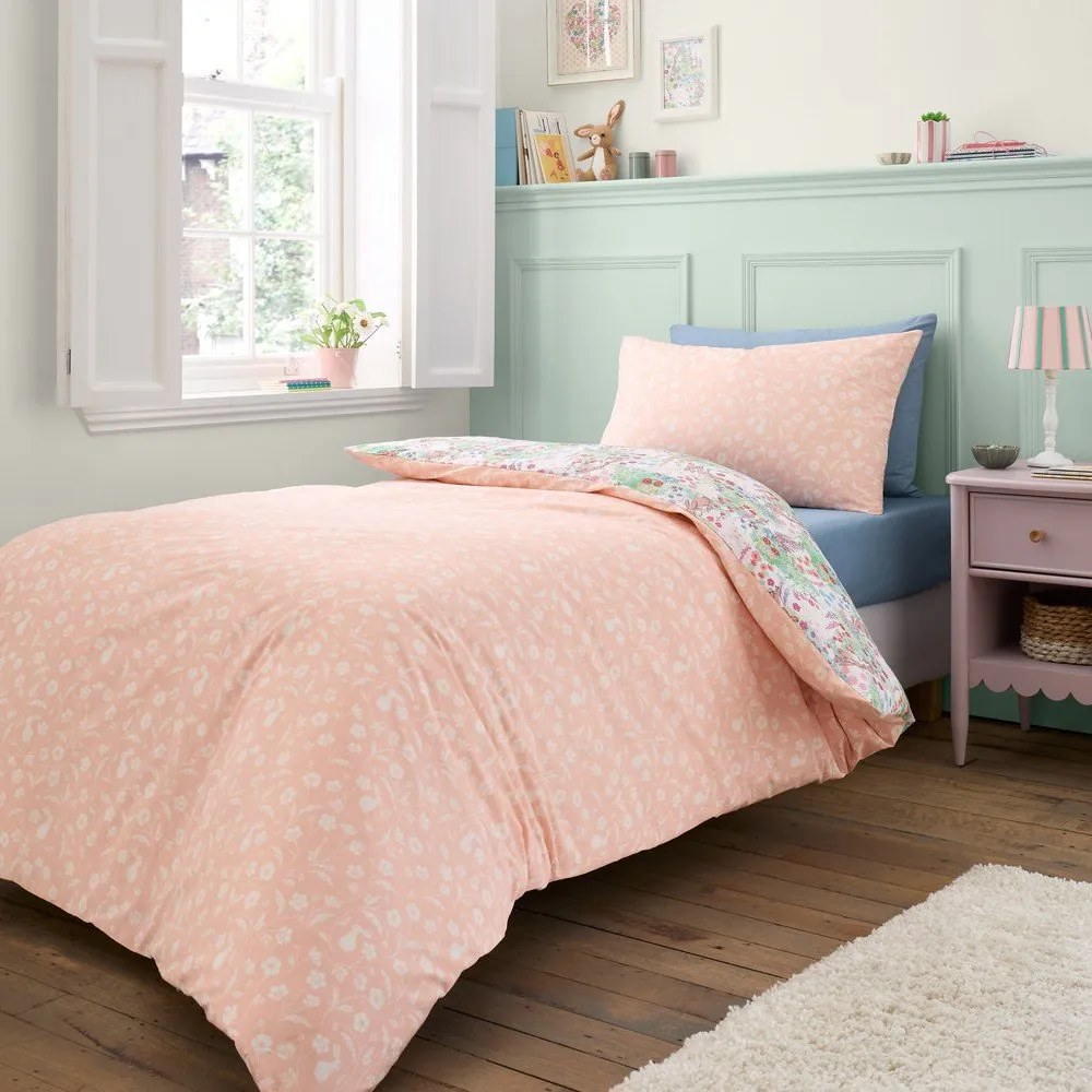 Lenjerie de pat pentru copii din bumbac pentru pat de o persoană 135x200 cm Meadow Bunnies – Belle &amp; Boo