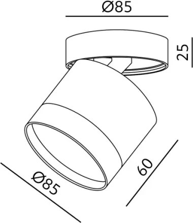 Spot OH12F 1xGX53/35W/230V 8,5 cm alb