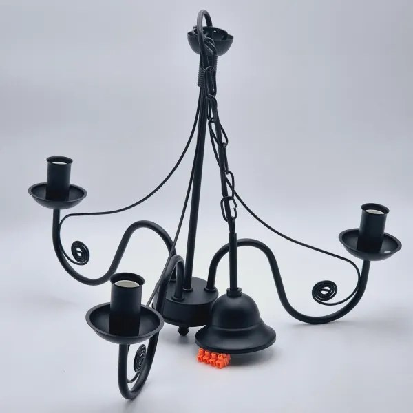 Lustră pe lanț DONATO 3xE14/40W/230V negru