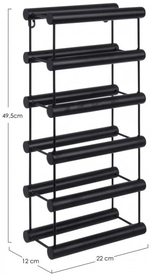 Suport negru din metal pentru 6 sticle, Moriz Bizzotto