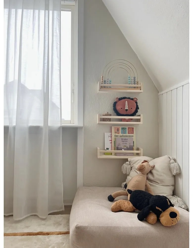 Puf din catifea reiată Karup Design More Ivory