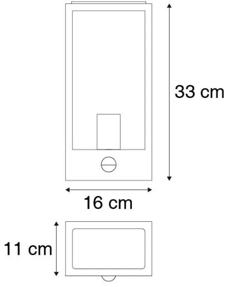 Lampă de perete exterioară verde închis cu senzor de mișcare IP44 - Rotterdam