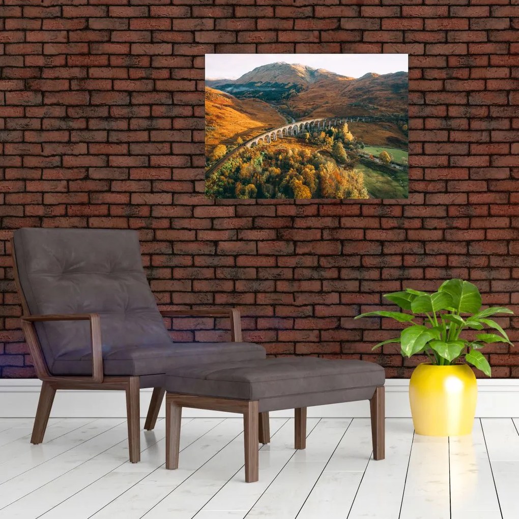 Tablou cu pod în valea din Scoția (70x50 cm)