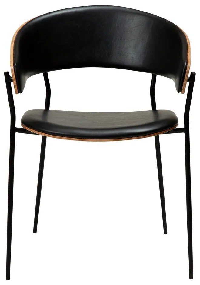 Scaun de sufragerie negru/în culoare naturală închisă cu cotiere Crib – DAN-FORM Denmark