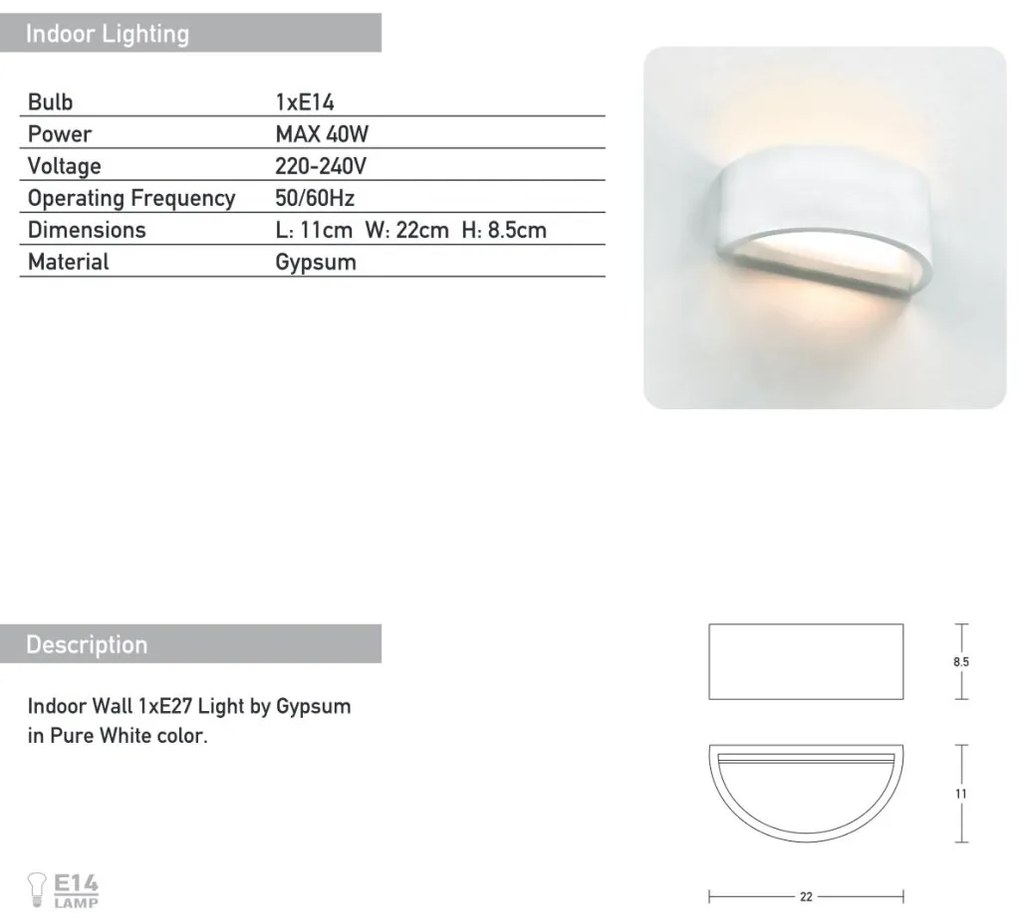 Aplica de perete cu lumina ambientala Aviel L-22cm