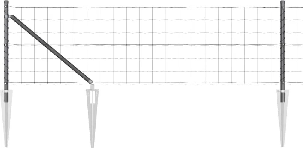 vidaXL Gard cu Stâlp Gri 0,8 x 25 m Oțel