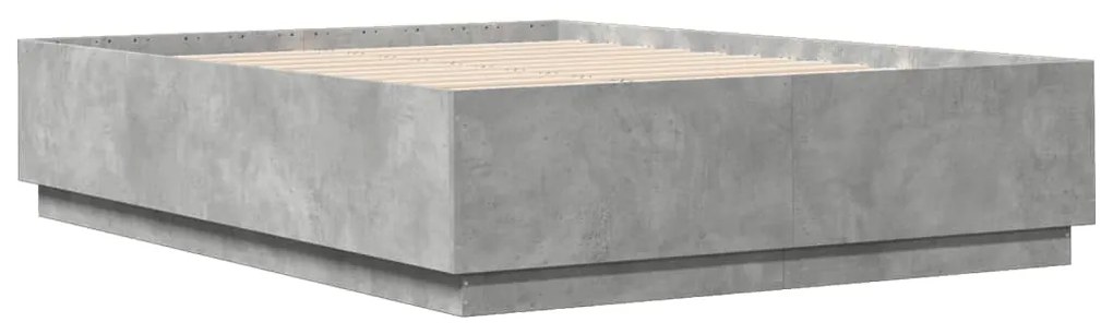 3209691 vidaXL Cadru de pat, gri beton, 160x200 cm, lemn prelucrat